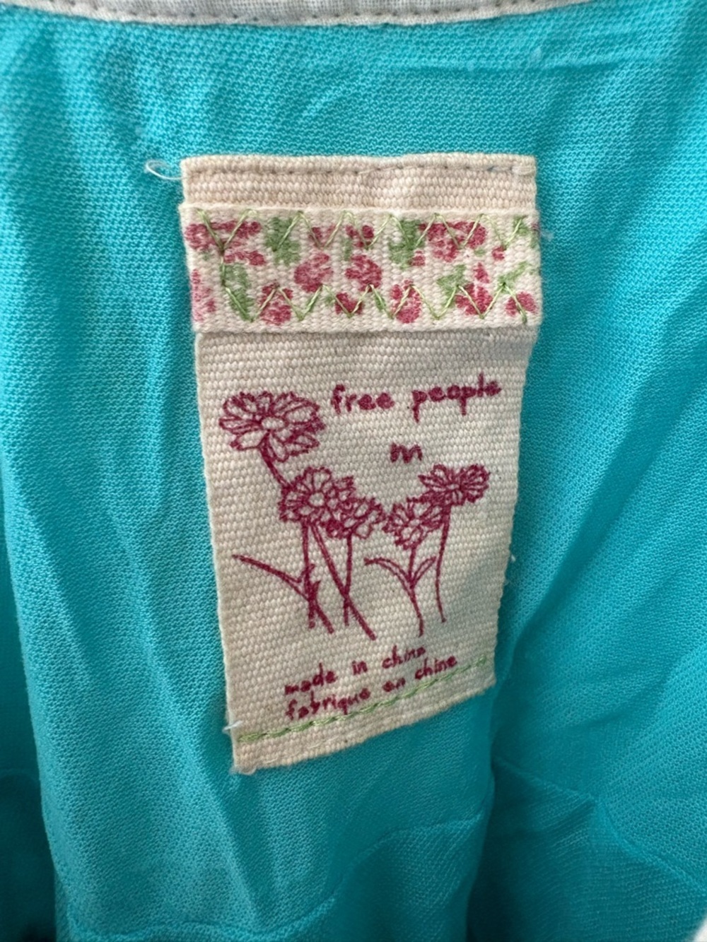 Free People vintage Y2K beaded floral dress size medium - Picture 4 of 12